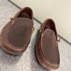TB Phelps Driving Loafers Mens 12 Brown Good Leather Moc Toe Slip On 166-03